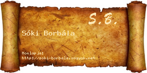 Sóki Borbála névjegykártya